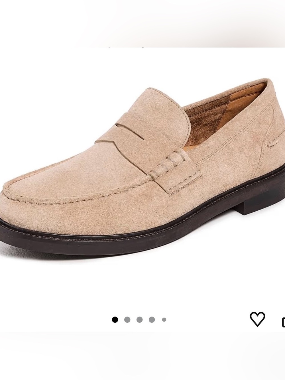 Cole Haan Birch Beige Suede Penny Loafers